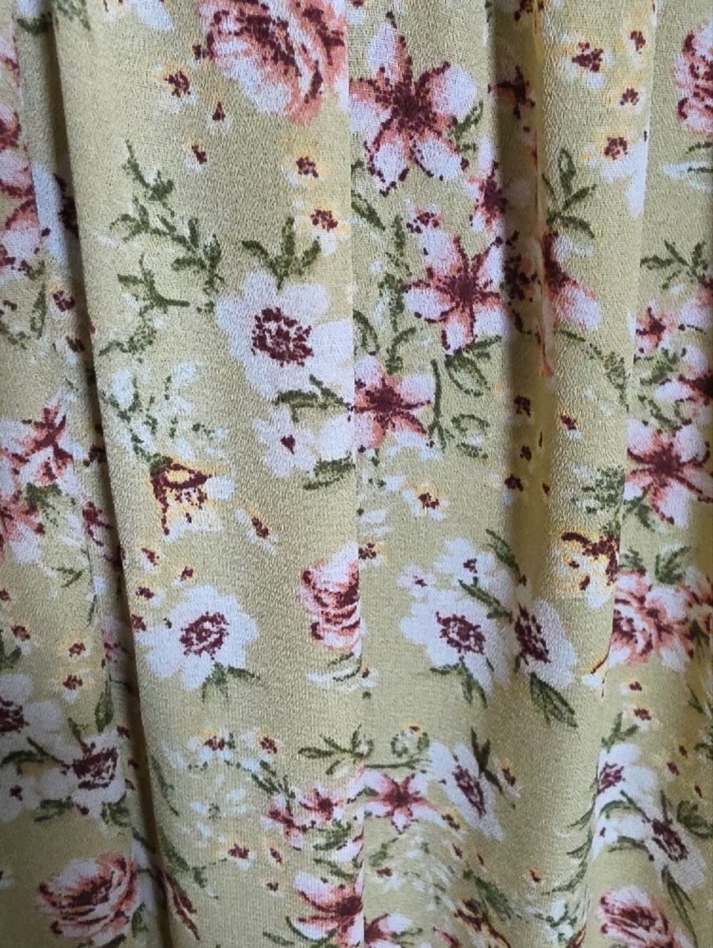 Yellow Floral Smocked Maxi Dress with Puff Sleeves - Picture 8 of 9